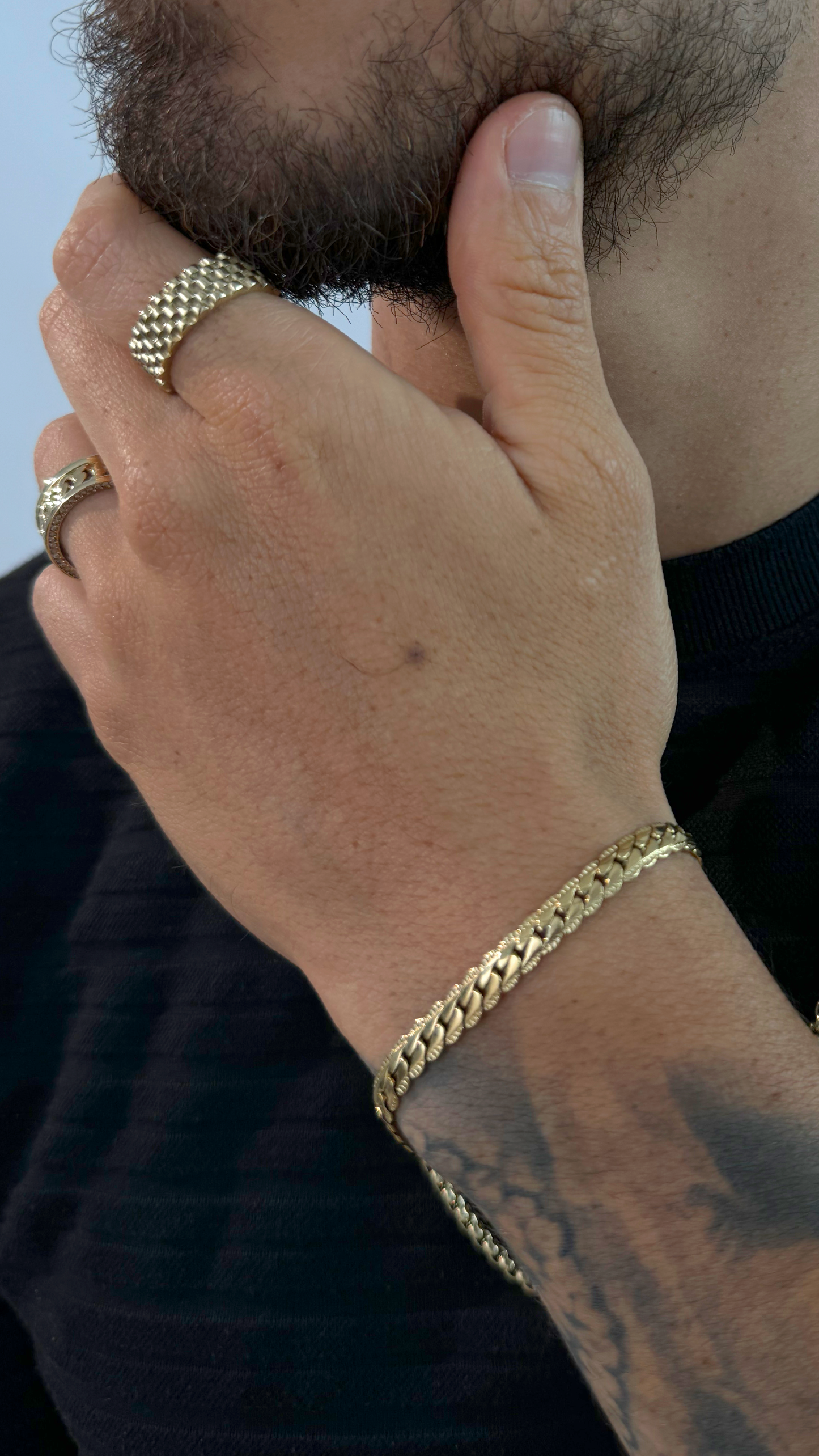 Set Cadena + Pulsera Grabada Hombre