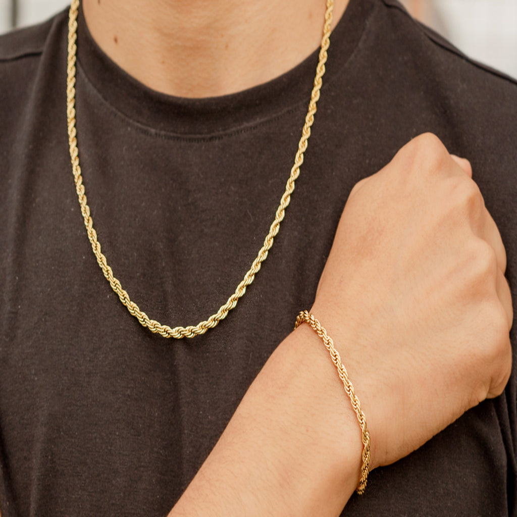 Set Cadena y Pulsera Lazo Hombre