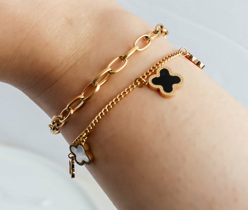 Pulsera Para Mujer Trebol DOBLE CAPA