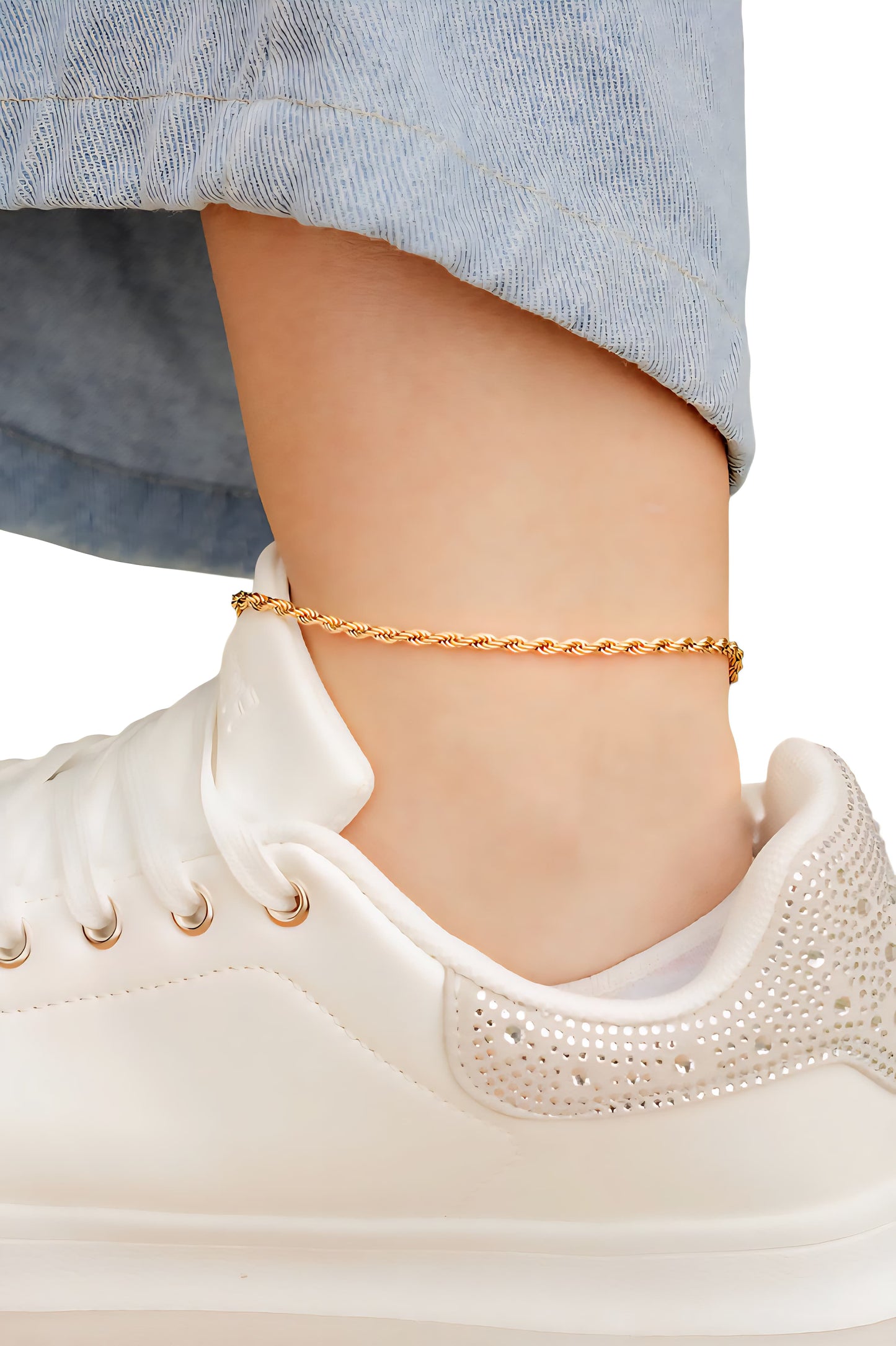 Tobillera Tejido Lazo Unisex Oro Laminado 18K | LAYER GOLD