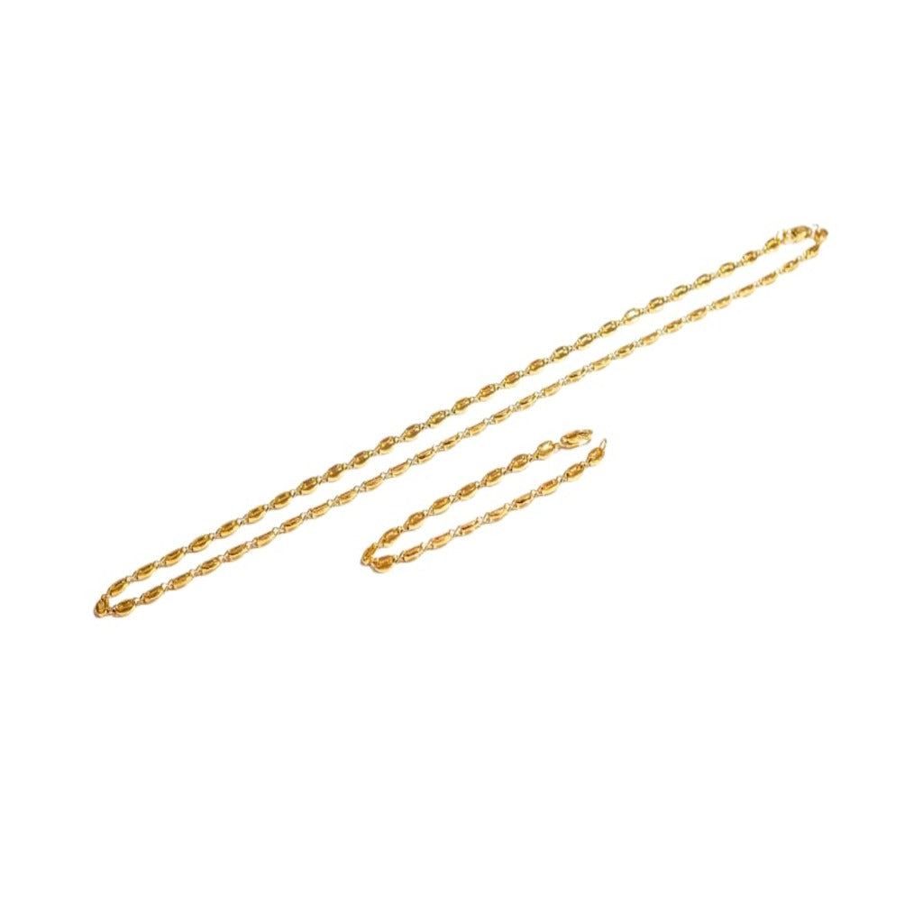Set Cadena y Pulsera Grano de Cafe Hombre