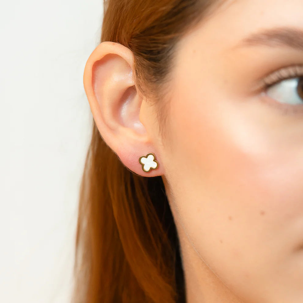 Pulsera Trebol Doble Capa Con un Par de Aretes Gratis