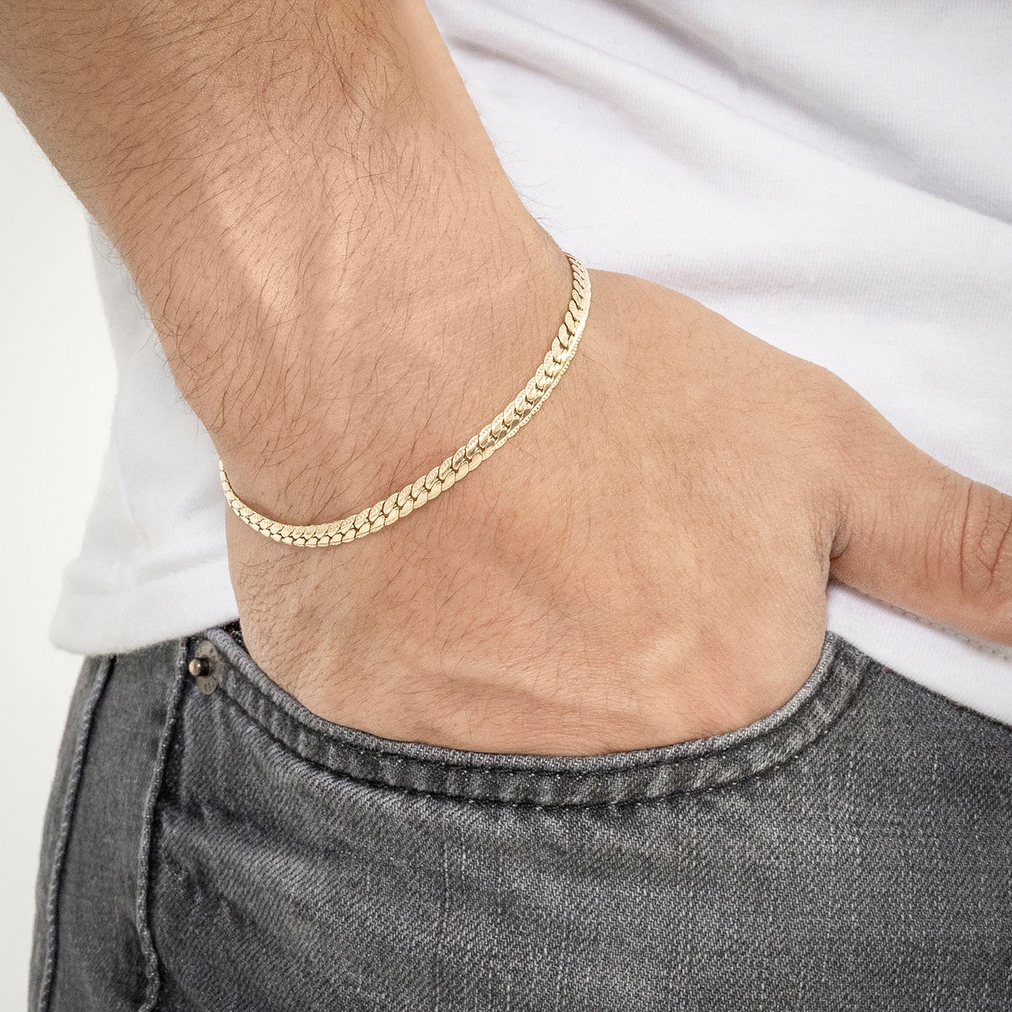 Set Cadena + Pulsera Grabada Hombre