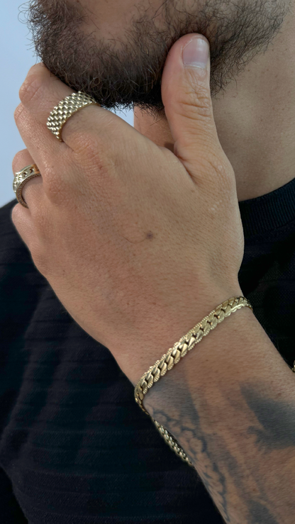 Set Cadena + Pulsera Grabada Hombre