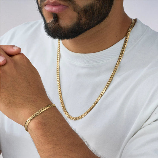 Combo  Cadena + Pulsera Serpiente Hombre
