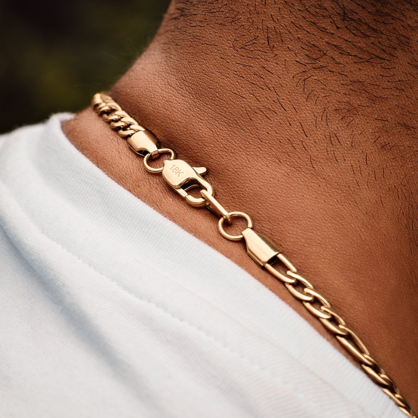 Set Cadena +  Pulsera Figaro Hombre