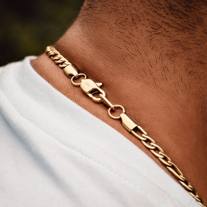 Set Cadena +  Pulsera Figaro Hombre