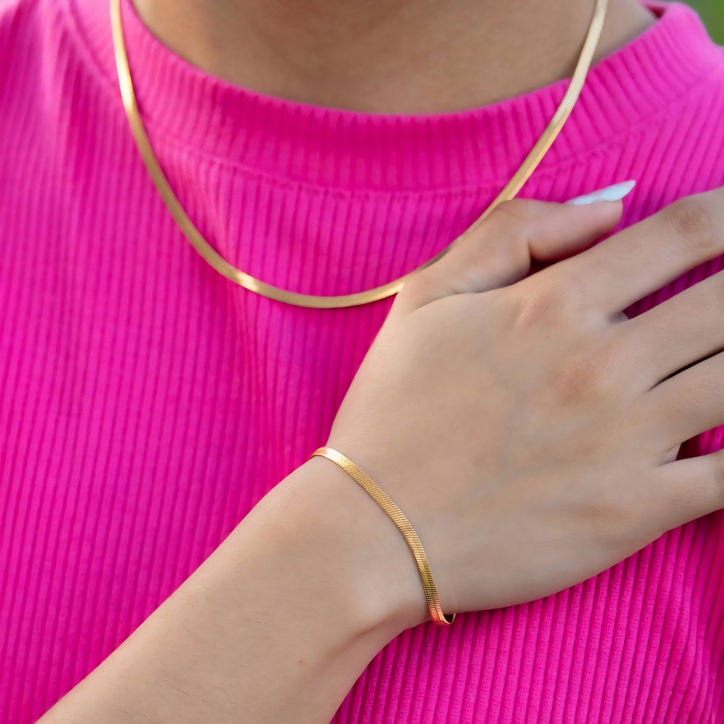 Set Cadena y Pulsera Egipcia Mujer Oro Laminado 18K | LAYER GOLD
