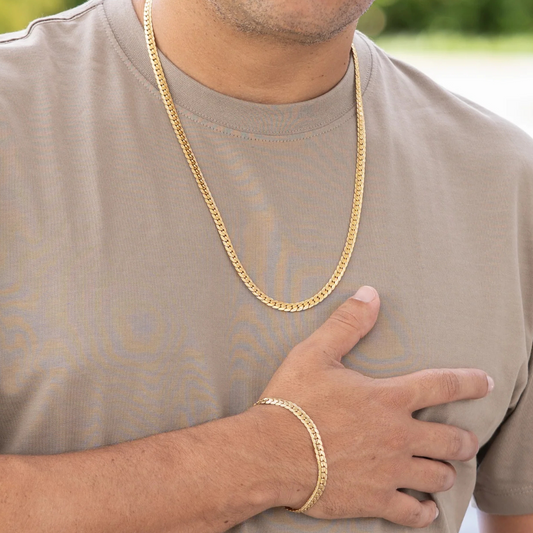 Set Cadena + Pulsera Grabada Hombre