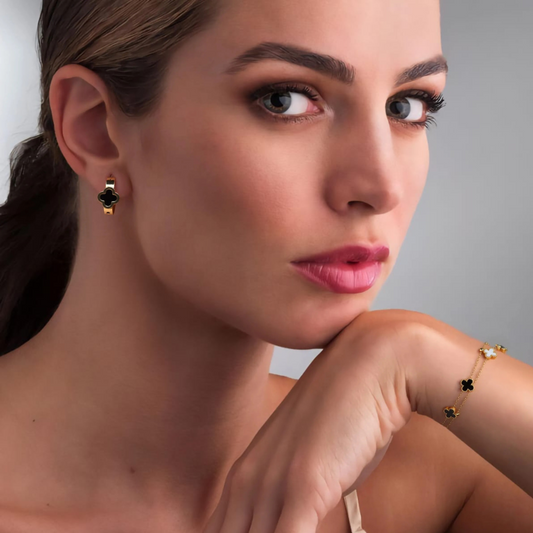 Set Pulsera Trebol +  Aretes Trebol