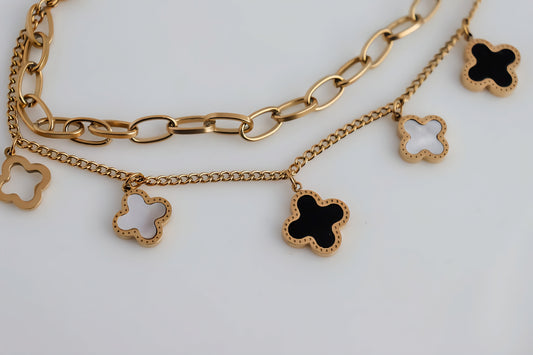 Pulsera Para Mujer Trebol Doble Capa Oro Laminado 18K | LAYER GOLD