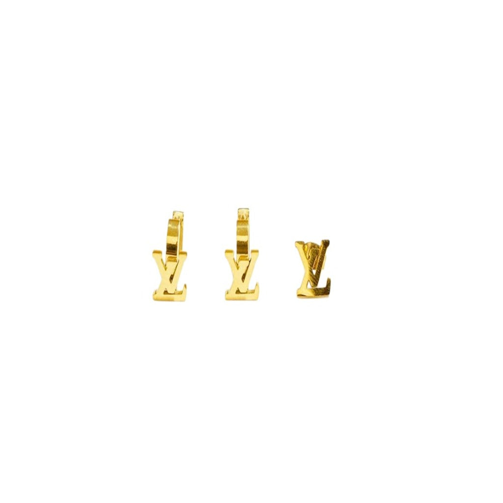 Aretes LV Oro Laminado 18K | LAYER GOLD