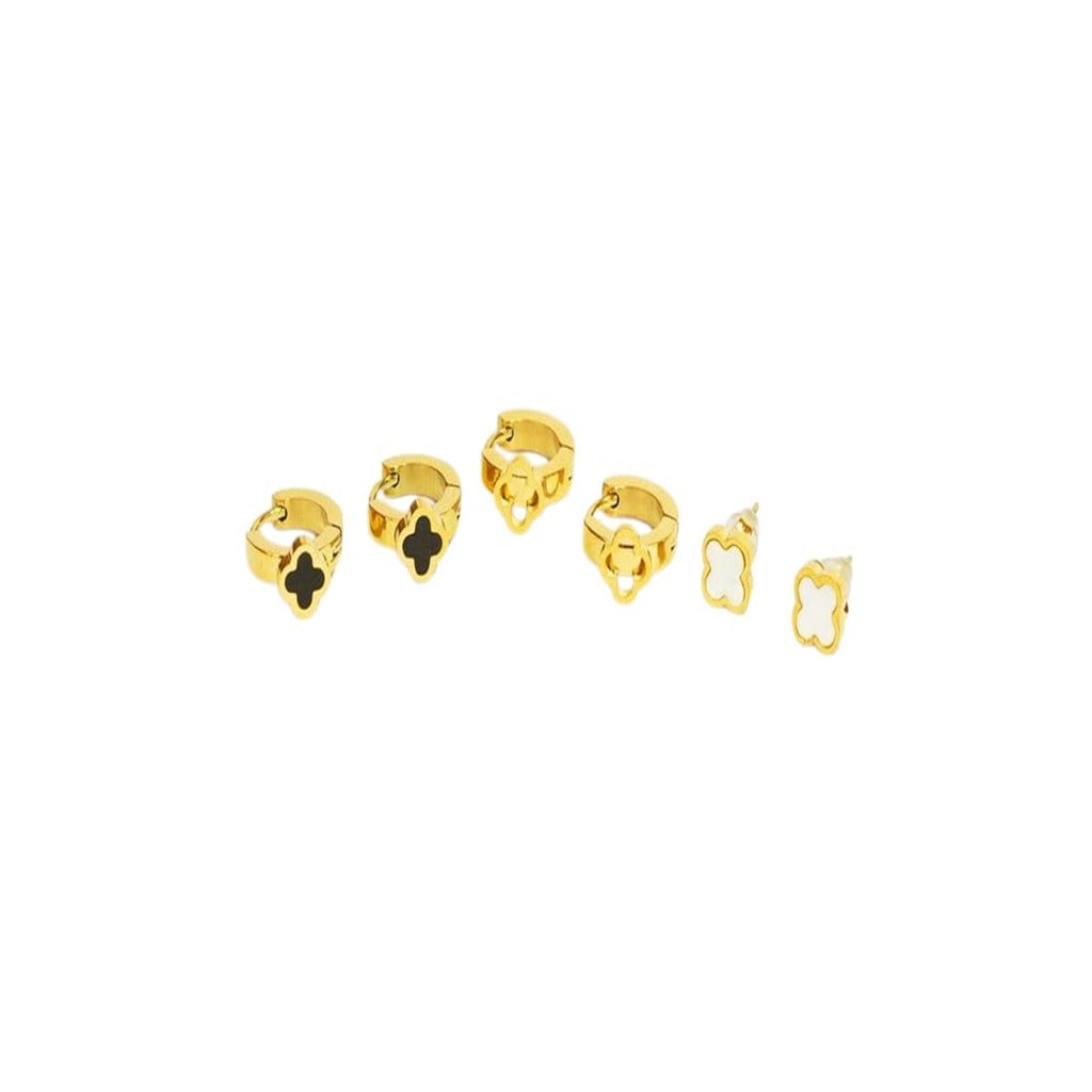 Set Pulsera Trebol +  Aretes Oro Laminado 18K | LAYER GOLD