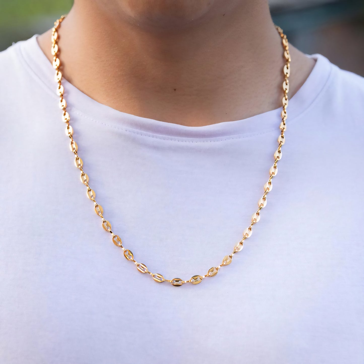 Set Cadena + Pulsera Grano de Cafe Hombre