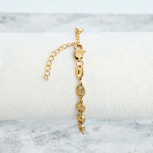 Pulsera Grano de Cafe Mujer Oro Laminado 18K | LAYER GOLD