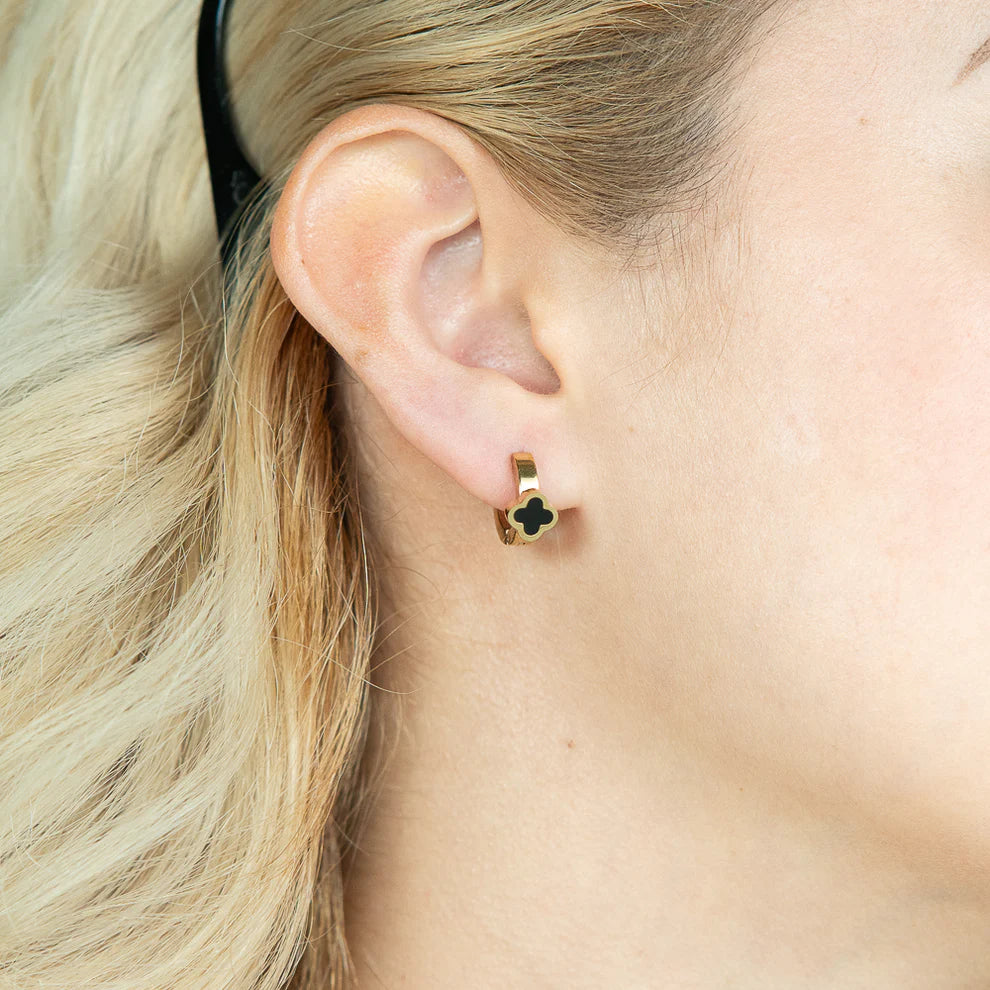 Aretes Trébol Doble Capa Mujer