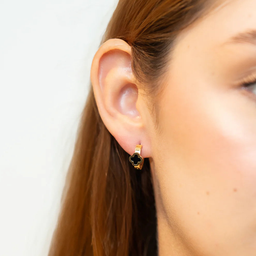 Aretes Trébol Doble Capa Mujer