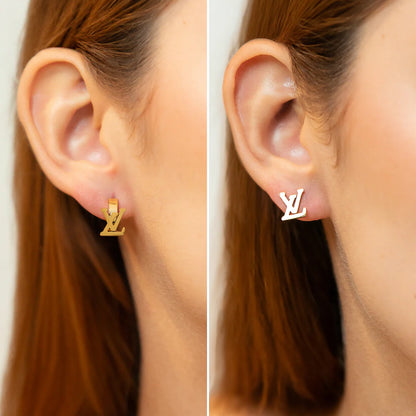 Aretes LV Oro Laminado 18K