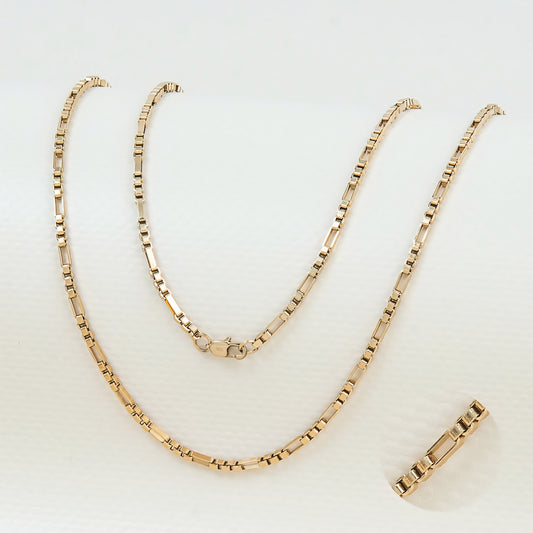 Cadena Cubos Hombre Oro Laminado 18K | LAYER GOLD