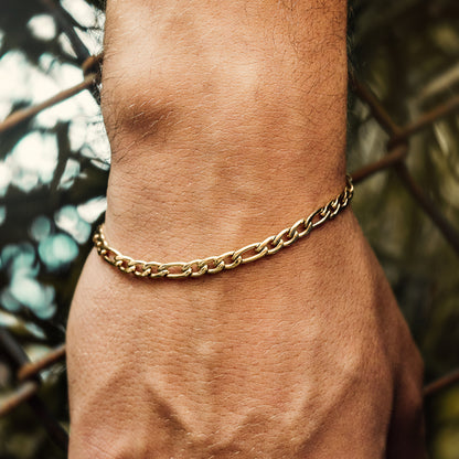 Set Cadena +  Pulsera Figaro Hombre