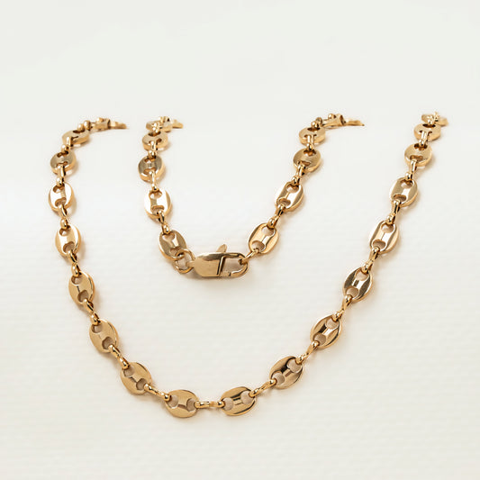 Set Cadena y Pulsera Gucci de Cafe Mujer Oro Laminado 18K | LAYER GOLD