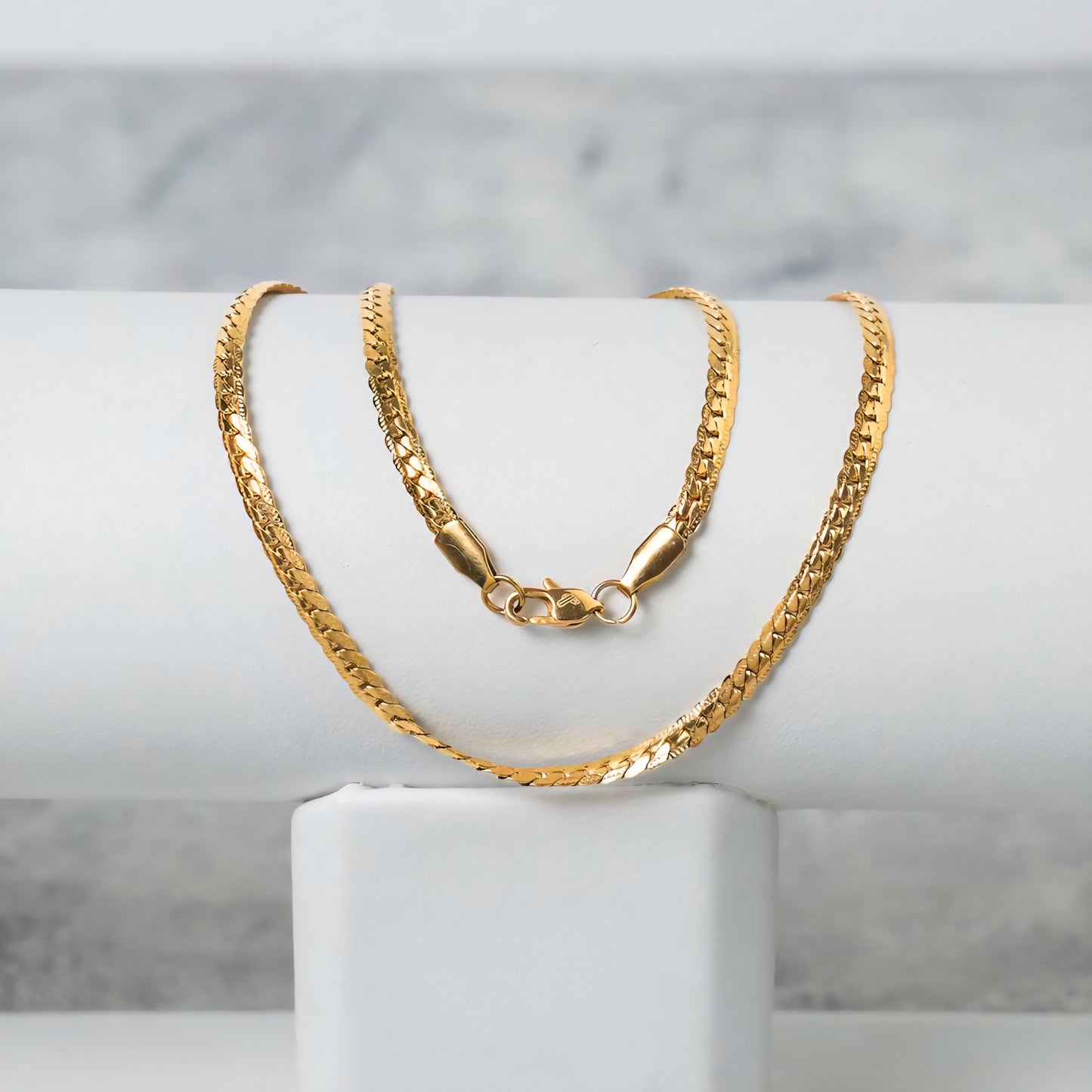 Set Cadena y Pulsera Grabada  Mujer Oro Laminado 18K | LAYER GOLD