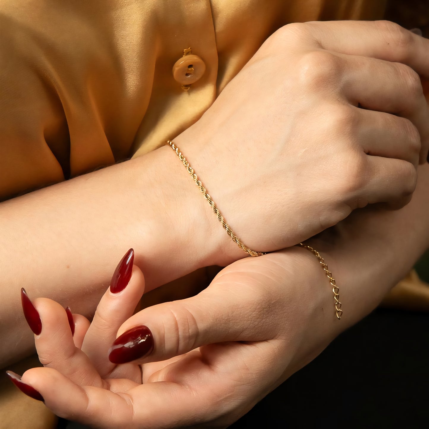Set Cadena y Pulsera Lazo Mujer Oro Laminado 18K | LAYER GOLD